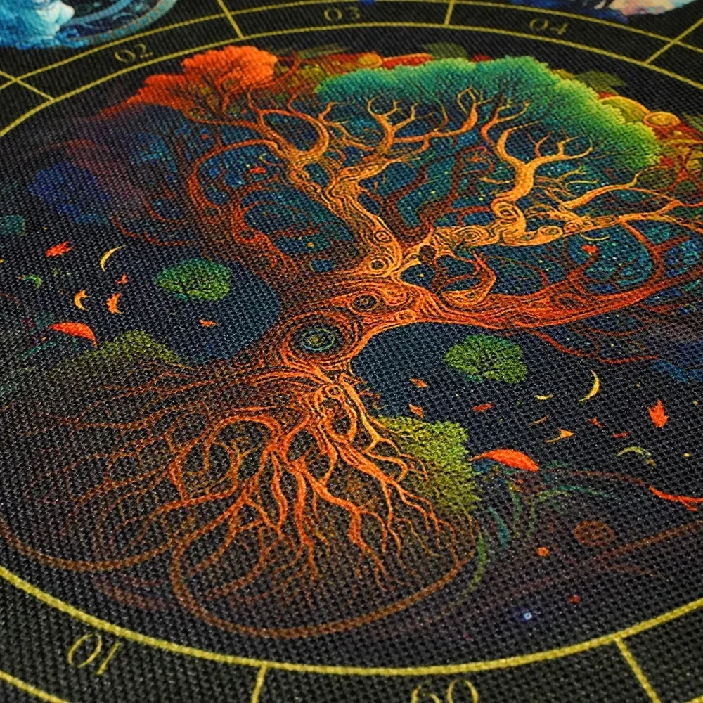 Tarot Altar Cloth with Zodiac Signs and Tree of Life Celestial Tarot Deck for Tarot and Oracle Card Readings 4