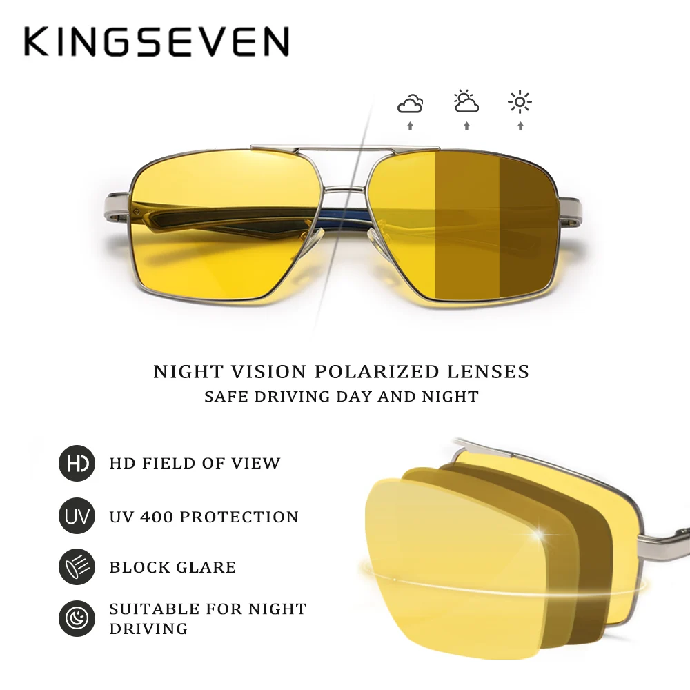 Night Vision Glasses Men Driving Yellow Lens Sunglasses Outdoor Causal Fishing Anti Glare Polarized