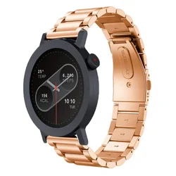Premium Stainless Steel Smartwatch Band Bracelet - Elegant Metal Wristband Accessory - 22mm (Rose Gold)