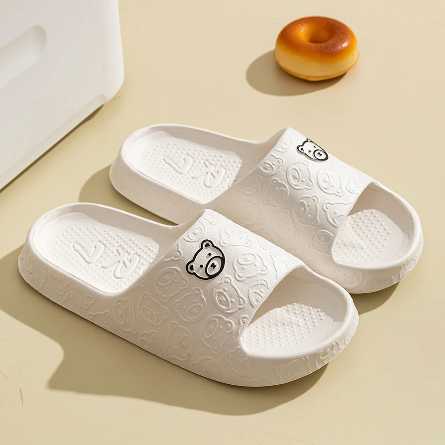 Women's Slippers Printting Cute Bear Cartoon Sandals Summer Indoor Soft Wear-resistant Anti-slip Lightness Couple Leisure Shoes — view 3