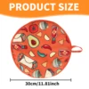 1/2Pcs 12inch Burrito Warmer Bag Circular Cloth Bag with Handle Insulated Microwave-Safe Fabric Holder for Pizza Bread Flour 4