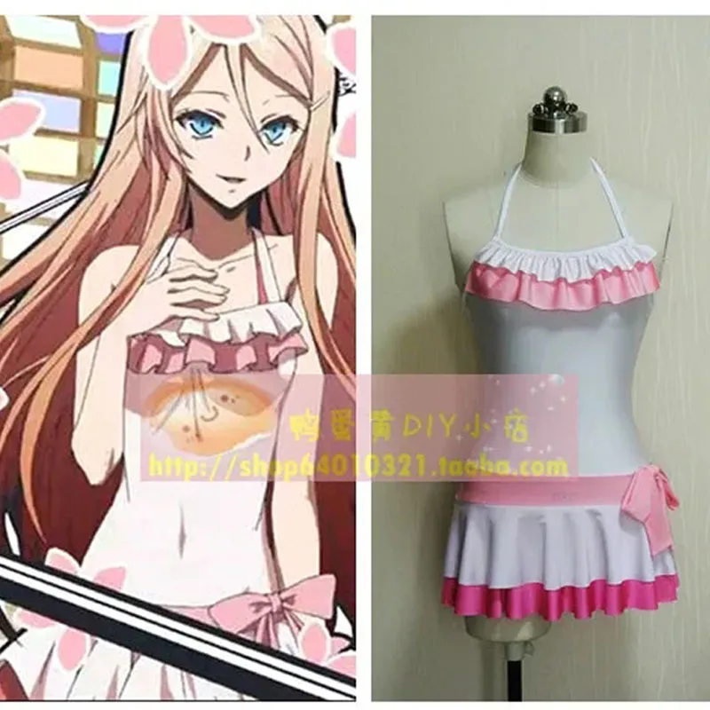 

Anime Riddle Story of Devil Sumireko Hanabusa Cosplay Costumes Bikini Custom Swimsuit Cosplay Wig for Women Girls Summer