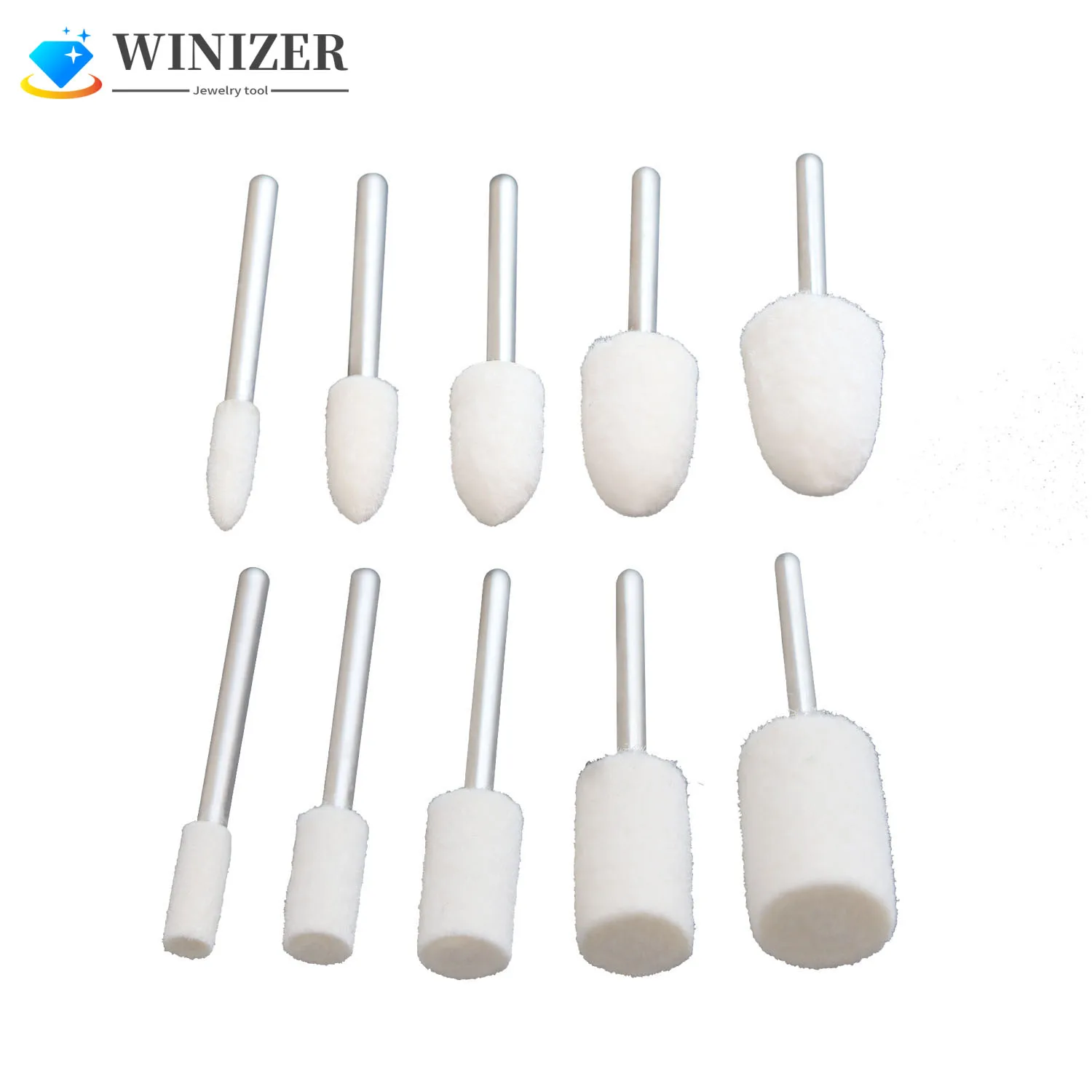 Wool Felt Mounted Mandrel Set Mini Polishing Buffing Wheels Wool Felt