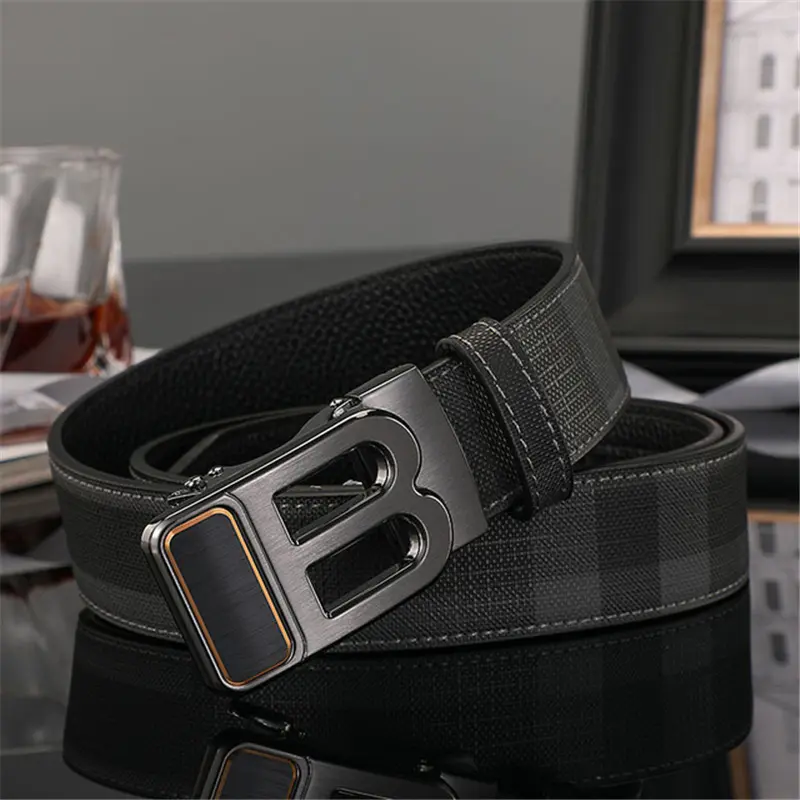 High Quality Leather Belt Men Luxury Brand Designer fashion Canvas Belts for Men Strap Male Metal Automatic Buckle Belt - Image 17