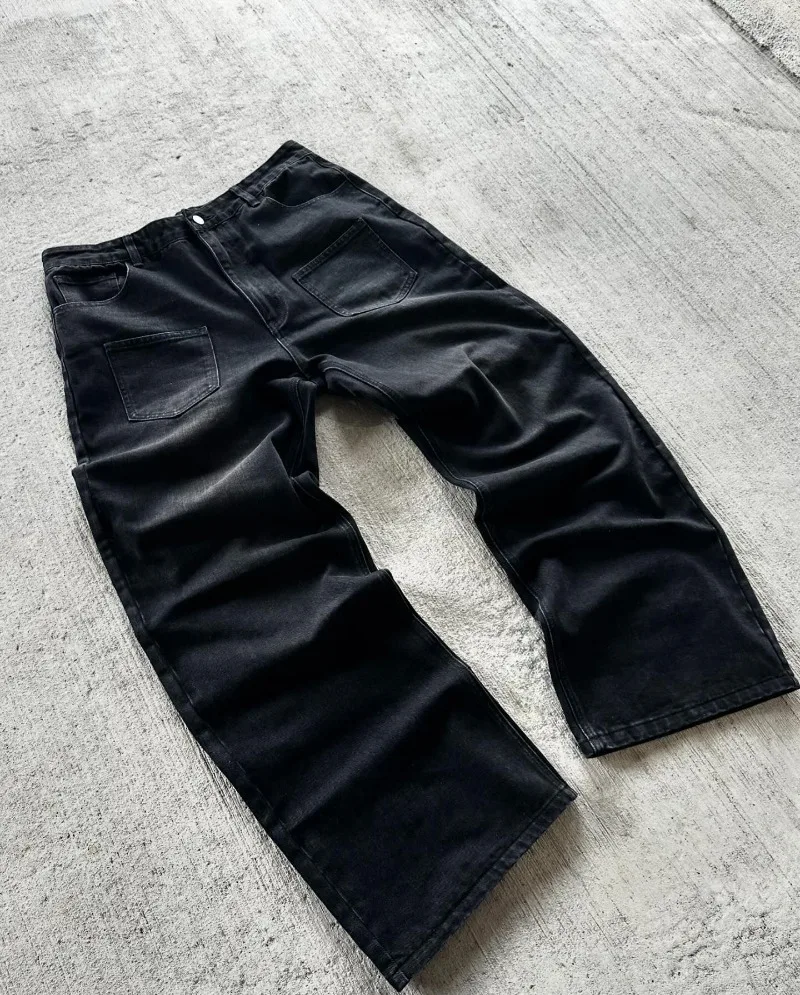 Y2K Baggy Jeans vintage Embroidery High quality cherry blossom pattern jeans Hip Hop streetwear men women Casual wide leg jeans 2