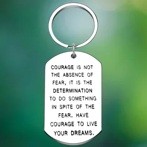 Courage To Live Your Dreams Keychain Inspirational Granduation Gift Key Chain Daughter Son High School College Student Gift