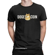 Camiseta de algodón puro Crazy para hombre, ropa con estampado de Dogecoin Cryptocurrency, Harajuku, cuello redondo