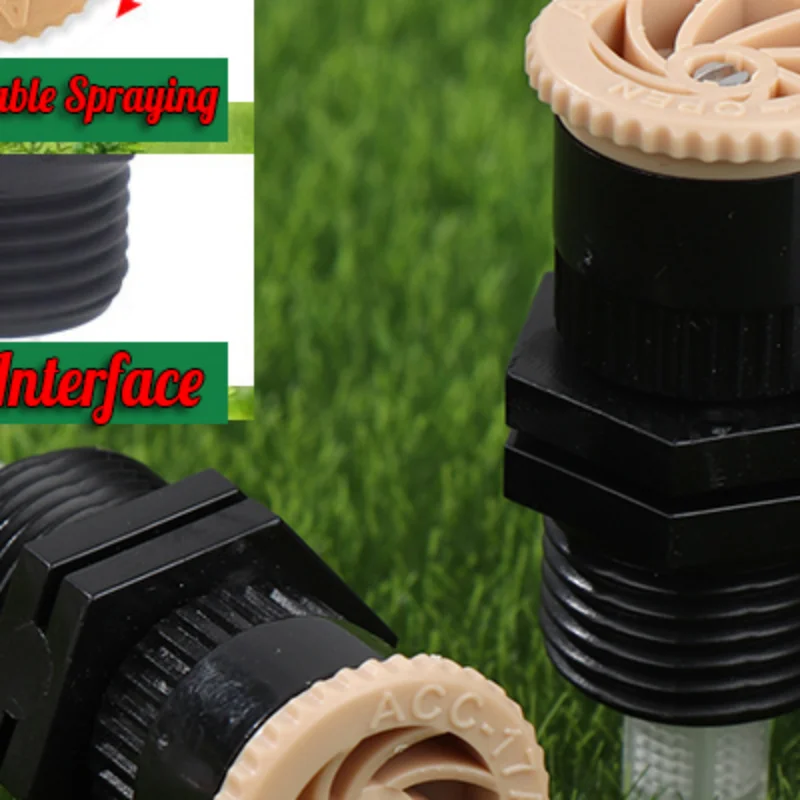 1Pc Water Sprinkler With 1/2 Inch Thread Plastic Support 0-360 Degrees Adjustable Farm Garden Lawn Watering Irrigation Nozzle