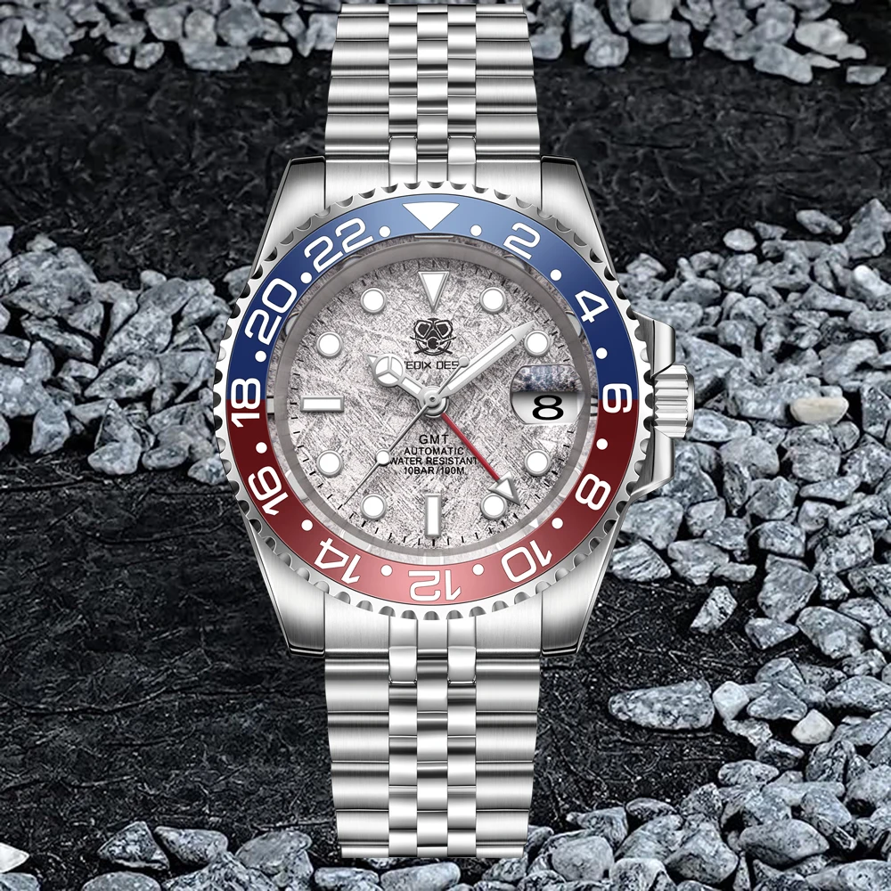 

NH34 automatic movement men's automatic Luminous GMT mechanical watch stainless steel sapphire crystal men's mechanical watch