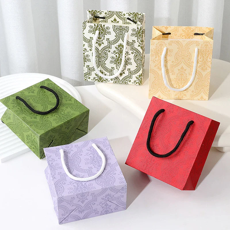 200 Teile/los Schmuck Box Verpackung Tasche Chinesischen Stil Kosmetik Handtasche Leichte Luxus Papier Tasche Geschenk Zubehör Taschen – Detail 4