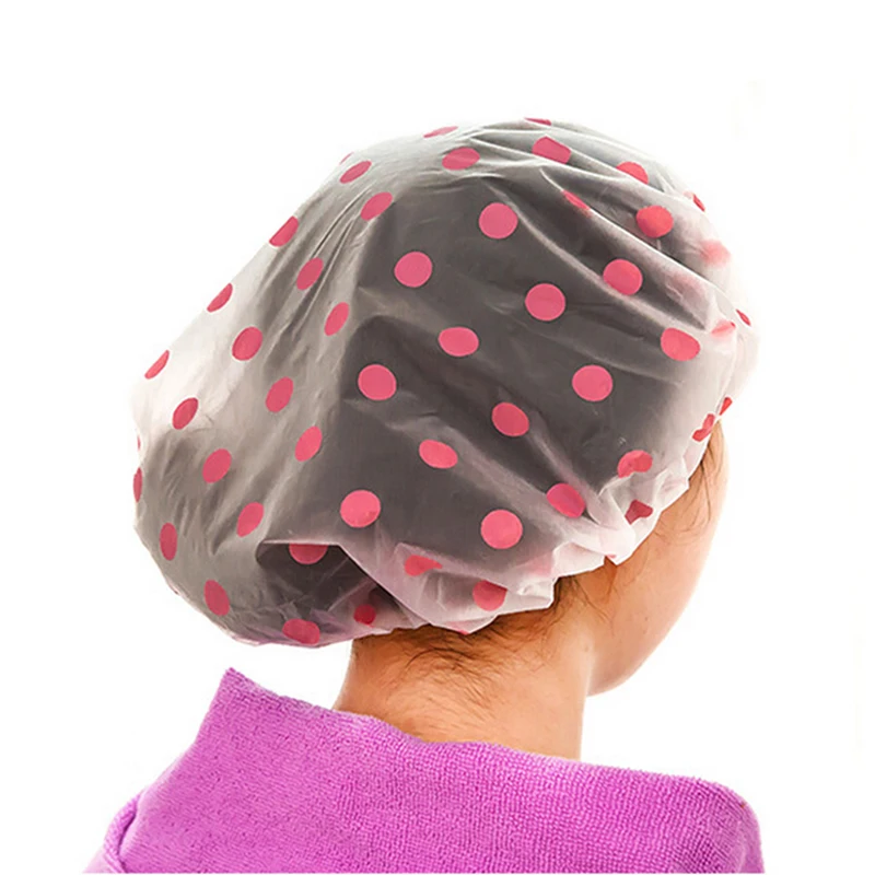 

Shower Women Bathroom Hotel Home Shower Bathing Hair Elastic Caps Hats Spa Hair Salon Bonnet Waterproof Hair Cover