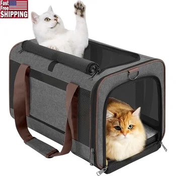 Soft Dog Carrier Cage Small Dogs Cats Travel Pet Taxi Mesh Ventilated Collapsible Lightweight Locking Zipper Convenient Storage 1