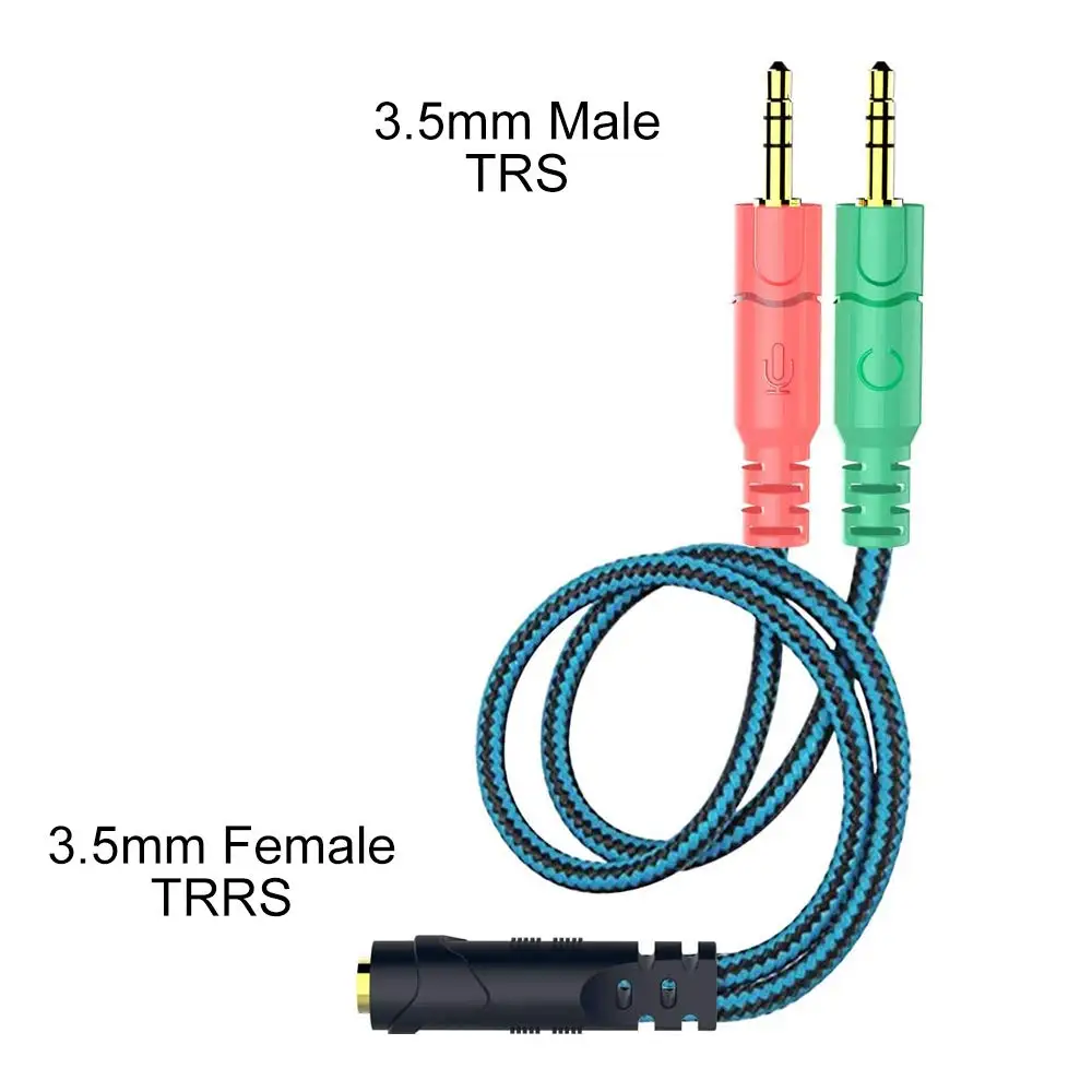 Braided Replacement PC Splitter Cable Extension Cord For Kingston HyperX Bose Logitech Sennheiser JBL Gaming Headsets