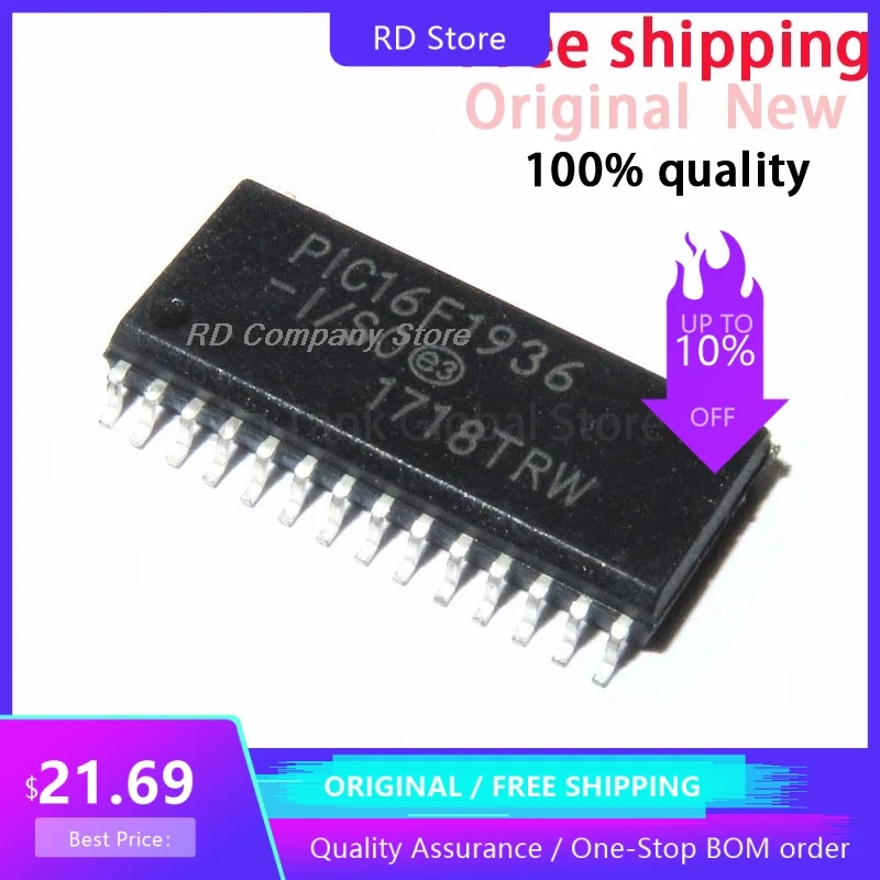 

10pcs PIC16F1936-I/SO PIC16F1936 16F1936 Integrated circuit IC chip MCU Free Shipping