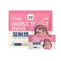 50 lingettes humides jetables pour toilettes, sans alcool, en tissu non tissé, nettoyage doux et lingettes biodégradables sûres pour adultes et enfants 6