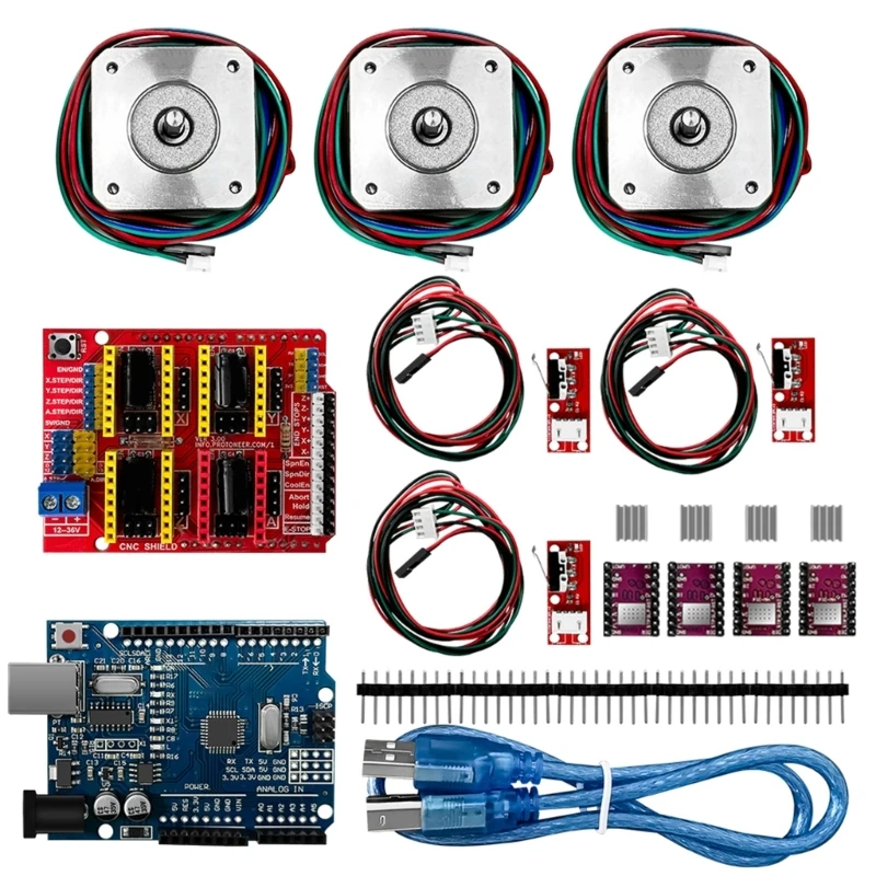 

Latest Shield Board+ RAMPS 1.4 Mechanical Endstop +DRV8825 Motor Driver+ Nema 17 Motor for 3D Dropship