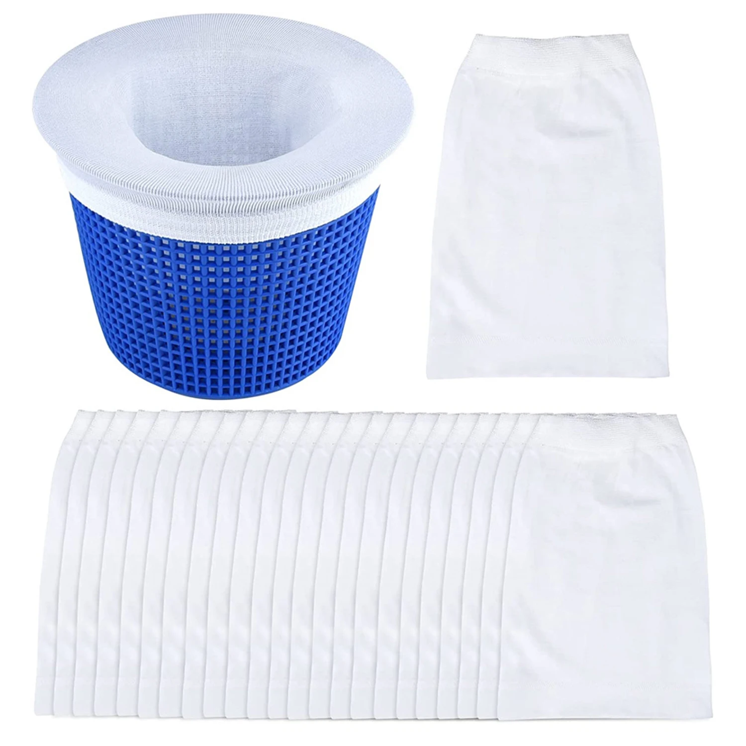 

5/10 Pack Pool Skimmer Socks Cleans Debris and Leaves Baskets Filters Fish Tank Mesh Bag Round Swimming Pool Mesh Filter