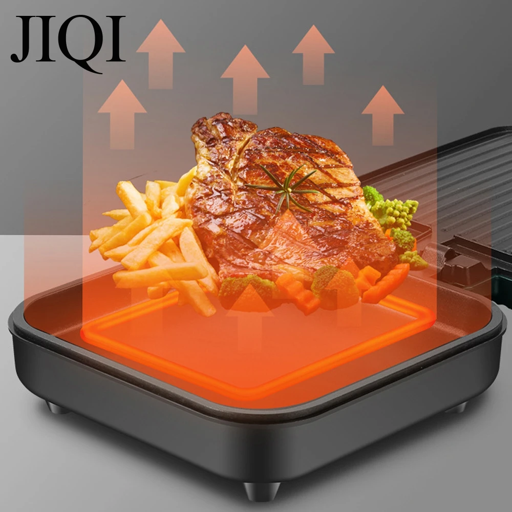 JIQI Household Double-sided Heating Machine Electric Baking Pan Crepe Pancake Maker BBQ Tool Frying Pan Bakeware Mini Skillet 6