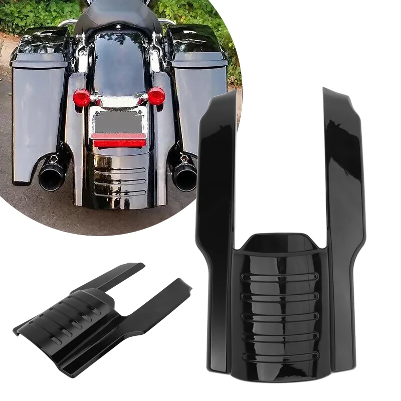 9'' Motorcycle Black Rear Fender Mudguard Extension Stretched Cover For