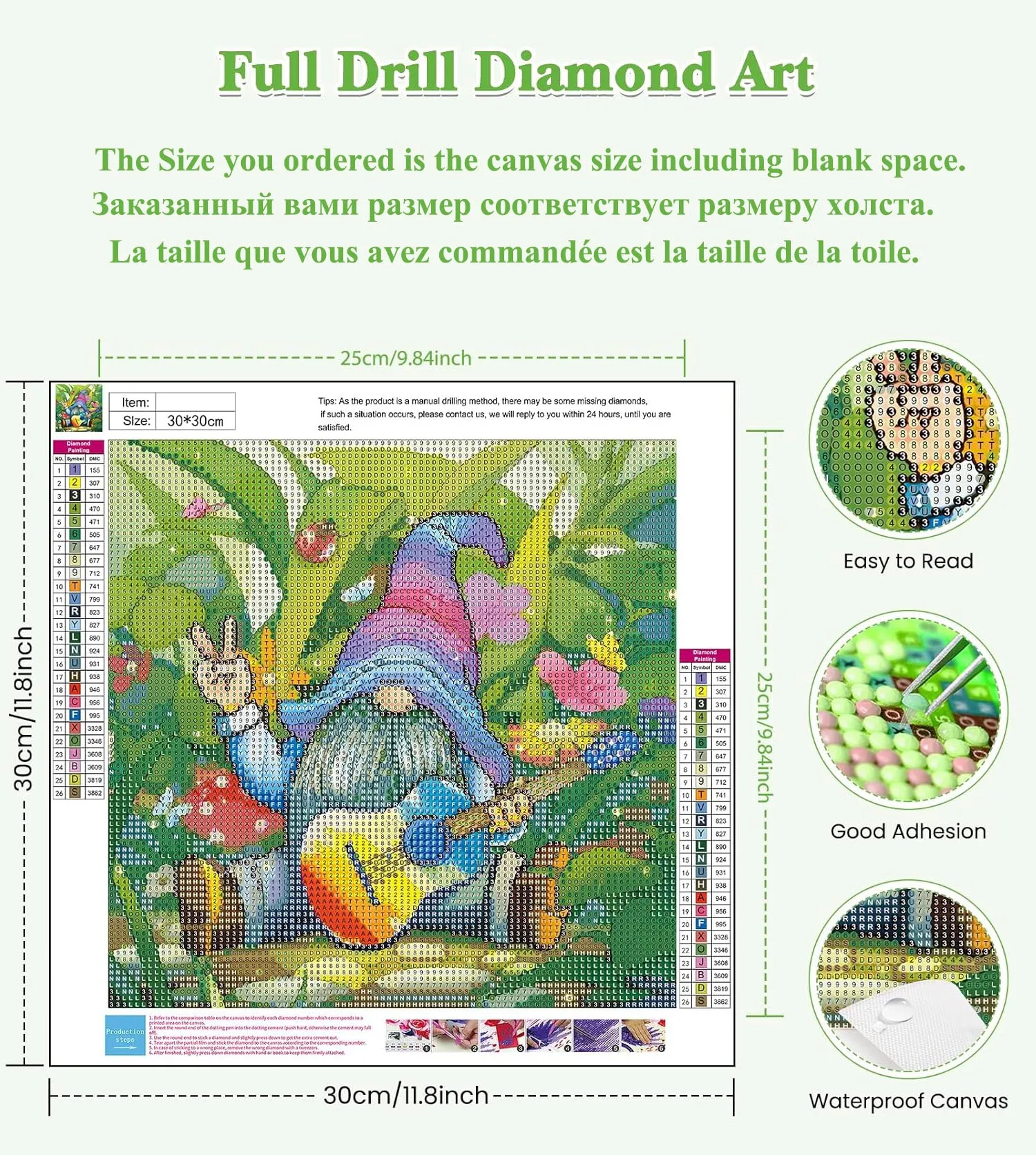 4 Pezzi Pittura Diamante 5D Fai Da Te - Kit Completo Con Tele 20x30 Cm, Animali E Fiori - Attività Antistress