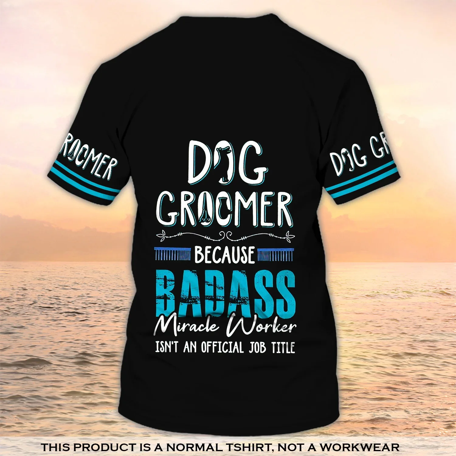 Neueste Sommer männer T-shirt Hund Groomer Pesonalisierte Name 3D Gedruckt t-shirt Unisex Casual Tops Hundesalon Salon Uniform DW151 – Detail 13