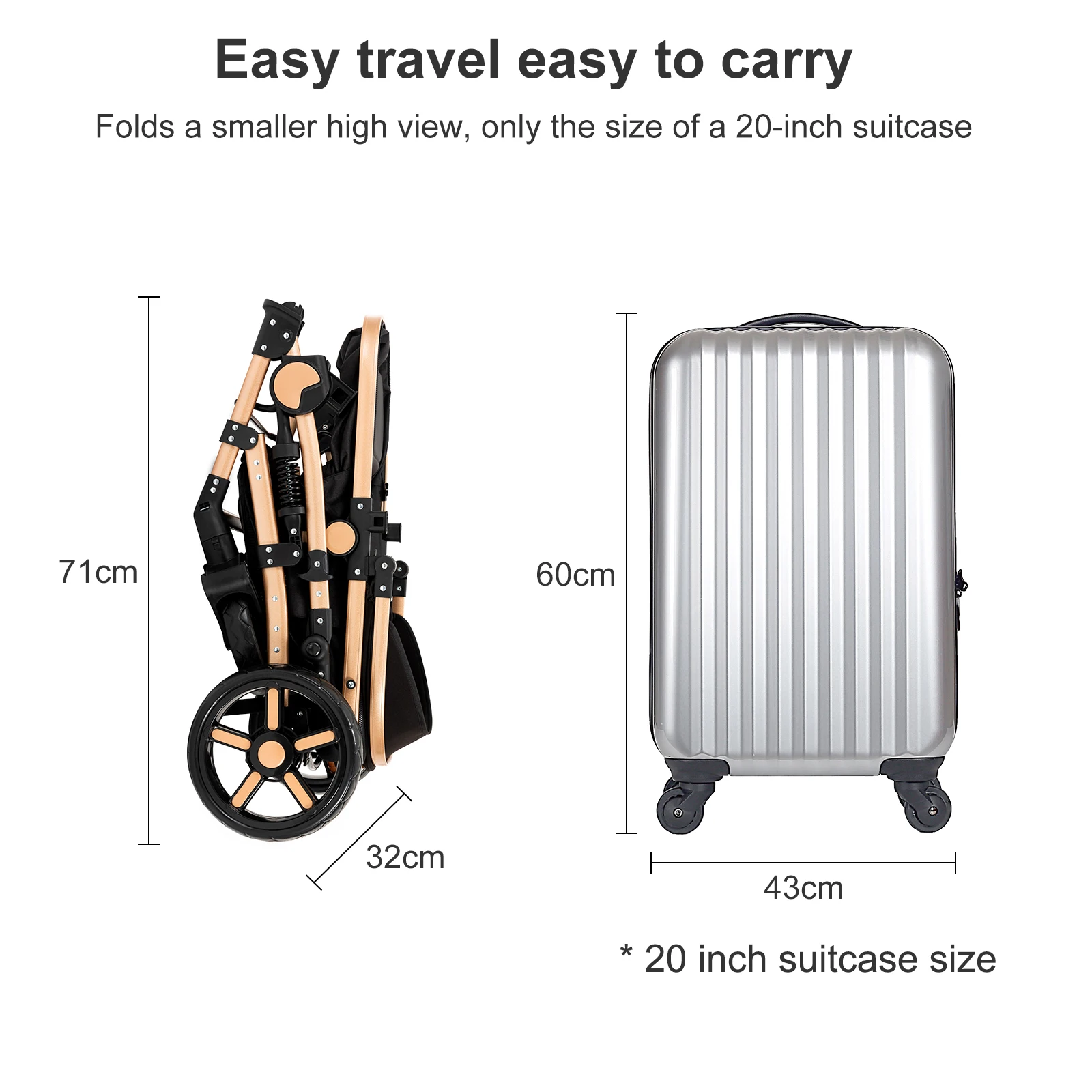 Lightweight Baby Stroller 2 in 1 Stroller for baby car Comfort Baby 2 in 1 for newborn