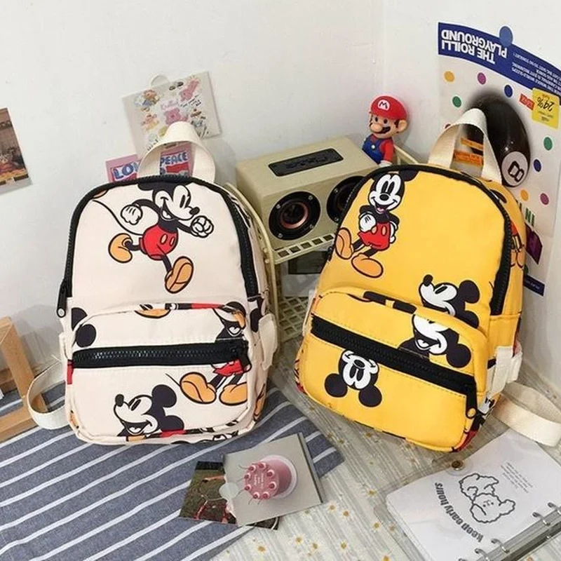 

Disney Mickey Mouse Girls Kawaii Creative Cartoon Fashion Backpack Students Large Capacity Printed Bag Outdoor Travel Causal Bag