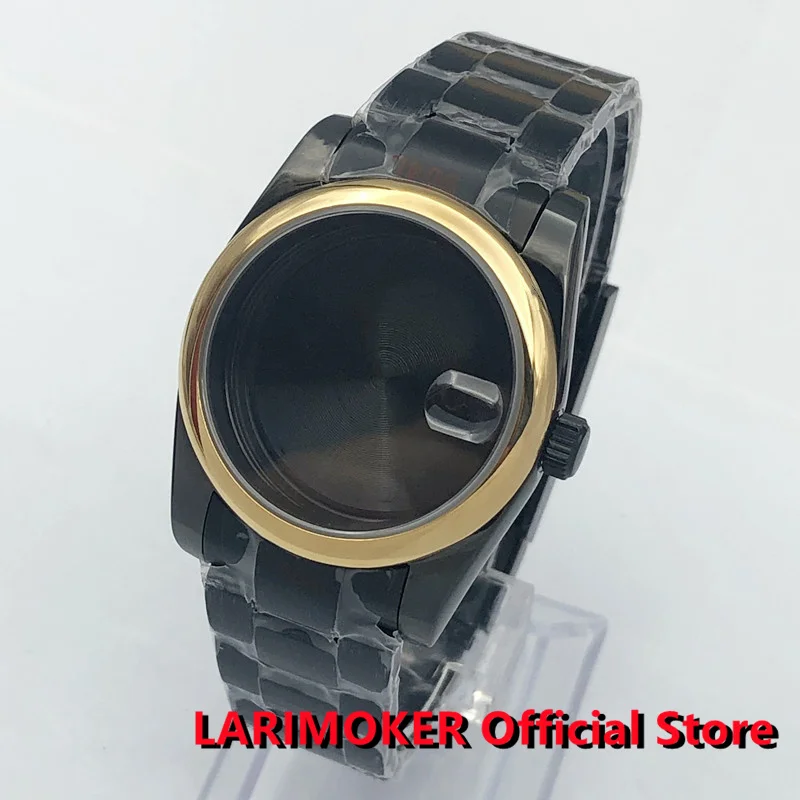 

LARIMOKER 2022 Новый 36/39 мм черный PVD сапфировое стекло дата подходит к NH34 NH35 8215 821A DG2813 ETA2824 3804 PT5000 чехол механизм