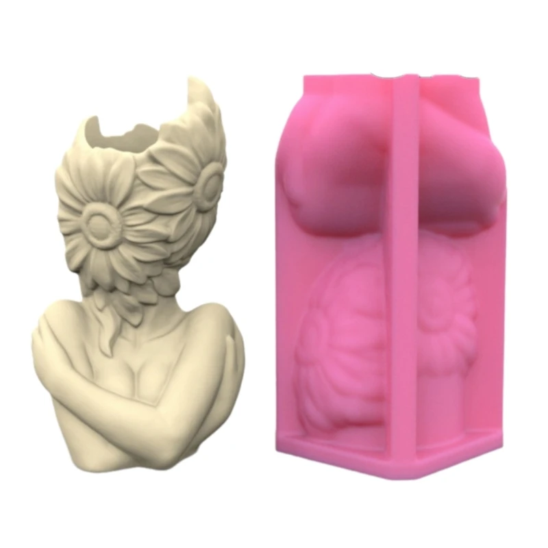 Silicone Flowerpot Molds Ornament Mold Sexy Girl Pen Holder Mould Decors