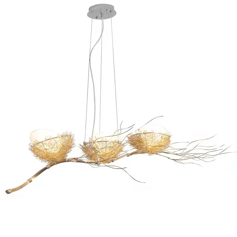 

Modern Chandelier Lamp Handmade Rattan Wicker Wood Bird Nest Branch Series Light For Hotel Restaurant Cafe Suspension Lighting