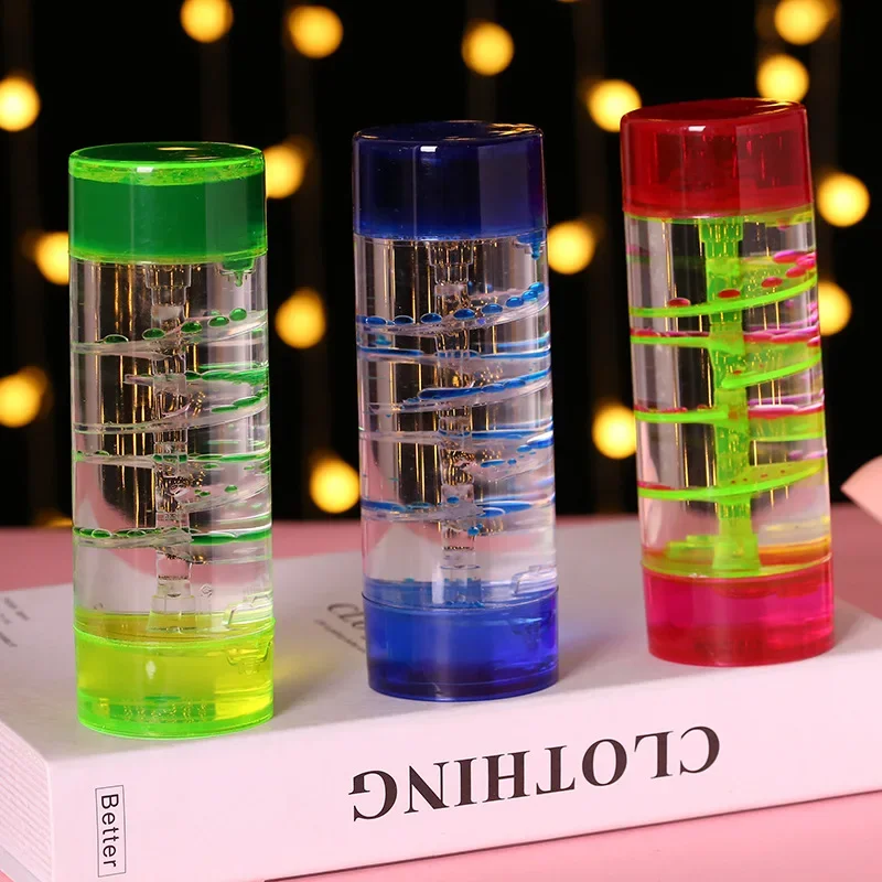 1pc Rotary Slide Oil Leak Hourglass Timer Toy Acrylic Hourglass Liquid Visual Motion Timer Home Desk Table Decoration liquid hourglass timer