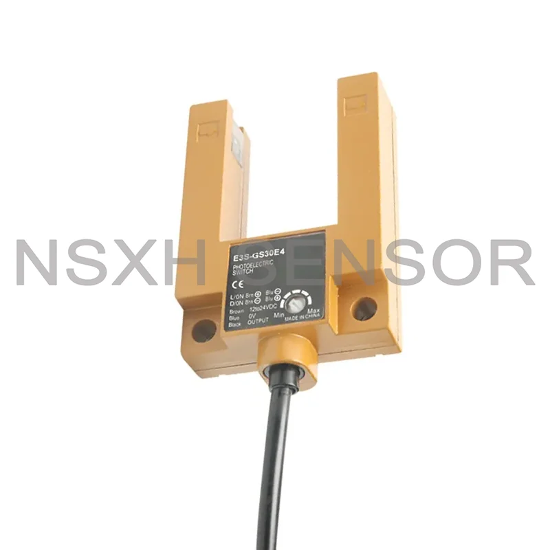 

E3S-GS30E4 Slot Photoelectric Sensor NPN NO 3-Wire 6-36VDC 30MM Adjustable Aluminum Shell