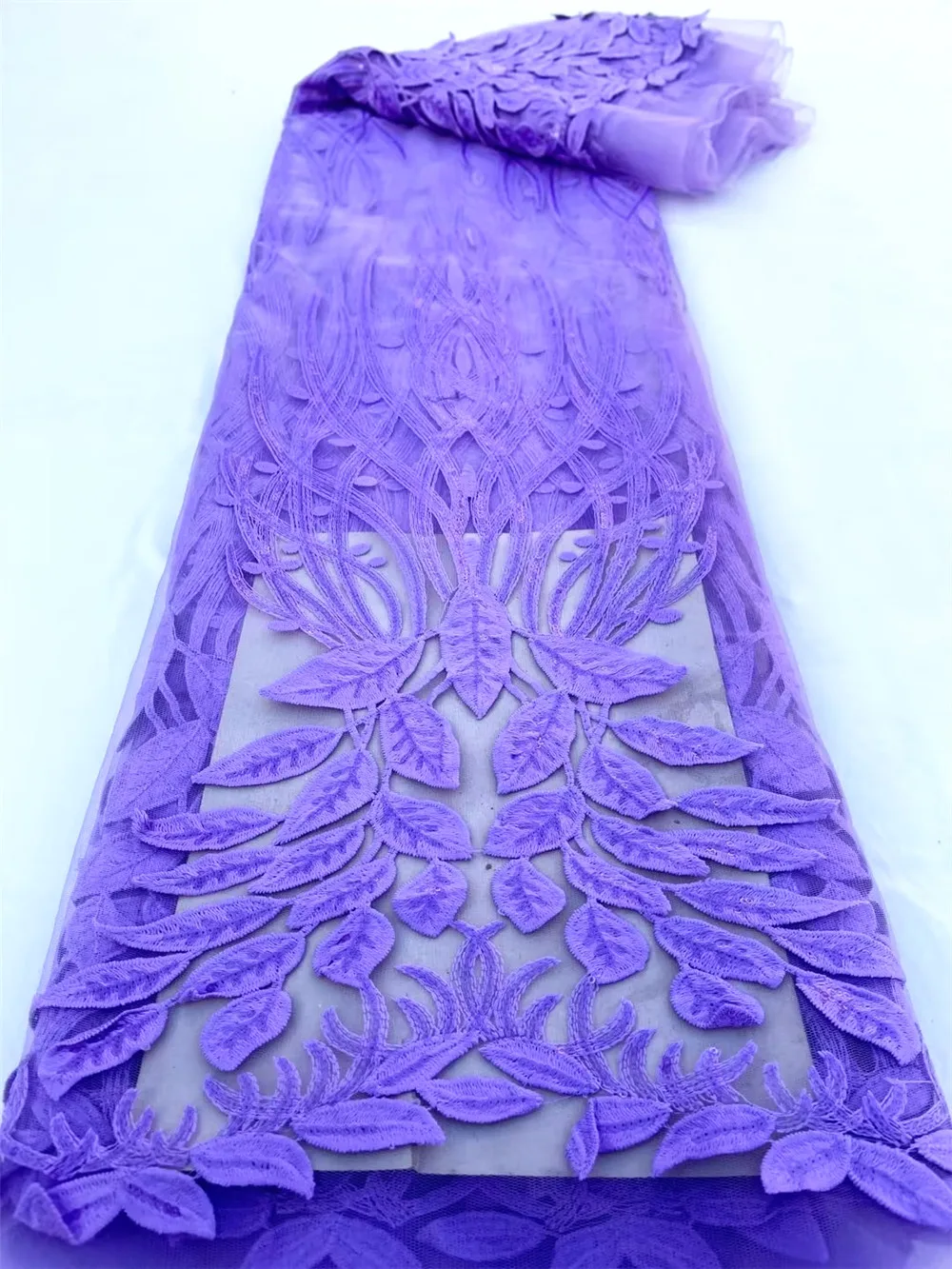 

African Tulle Mesh High Quality French Lace Fabric 3D Flower Embroidered 2023 Sequins Nigerian Traditional Wear OR4057