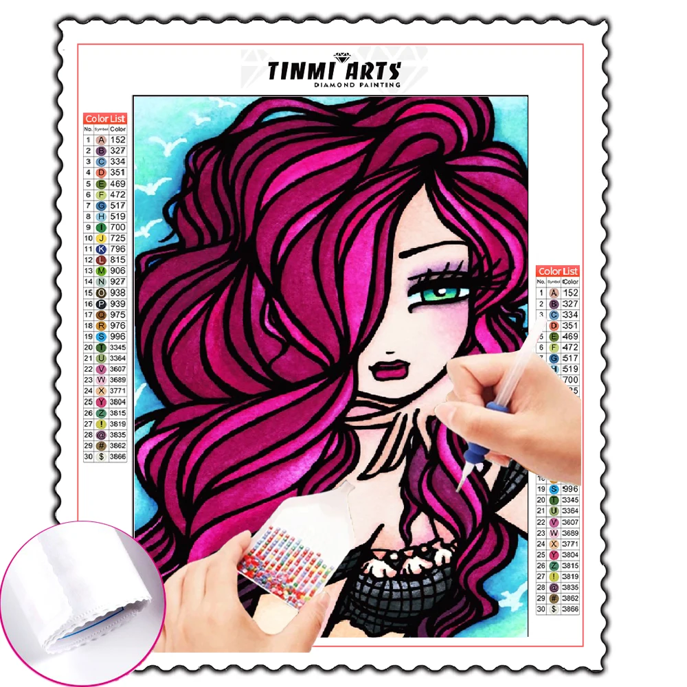 Diamond Painting Diy Poured Glue Kits Scalloped Edge Unique Handcraft