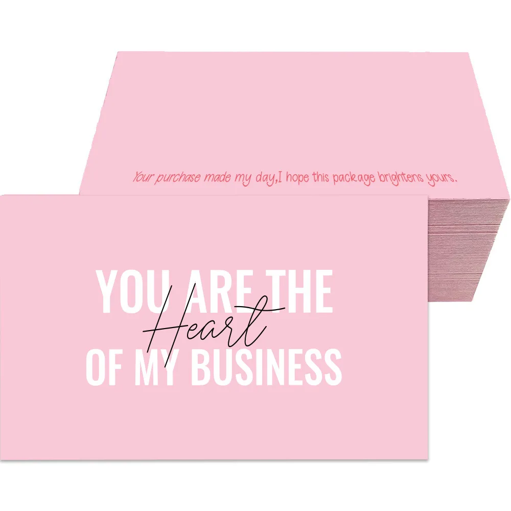 30Pcs 9cm*5cm Pink You Are The Of My Business Thank You Cards For Gift Card Package Decoration Shopkeeper Baking Small Business