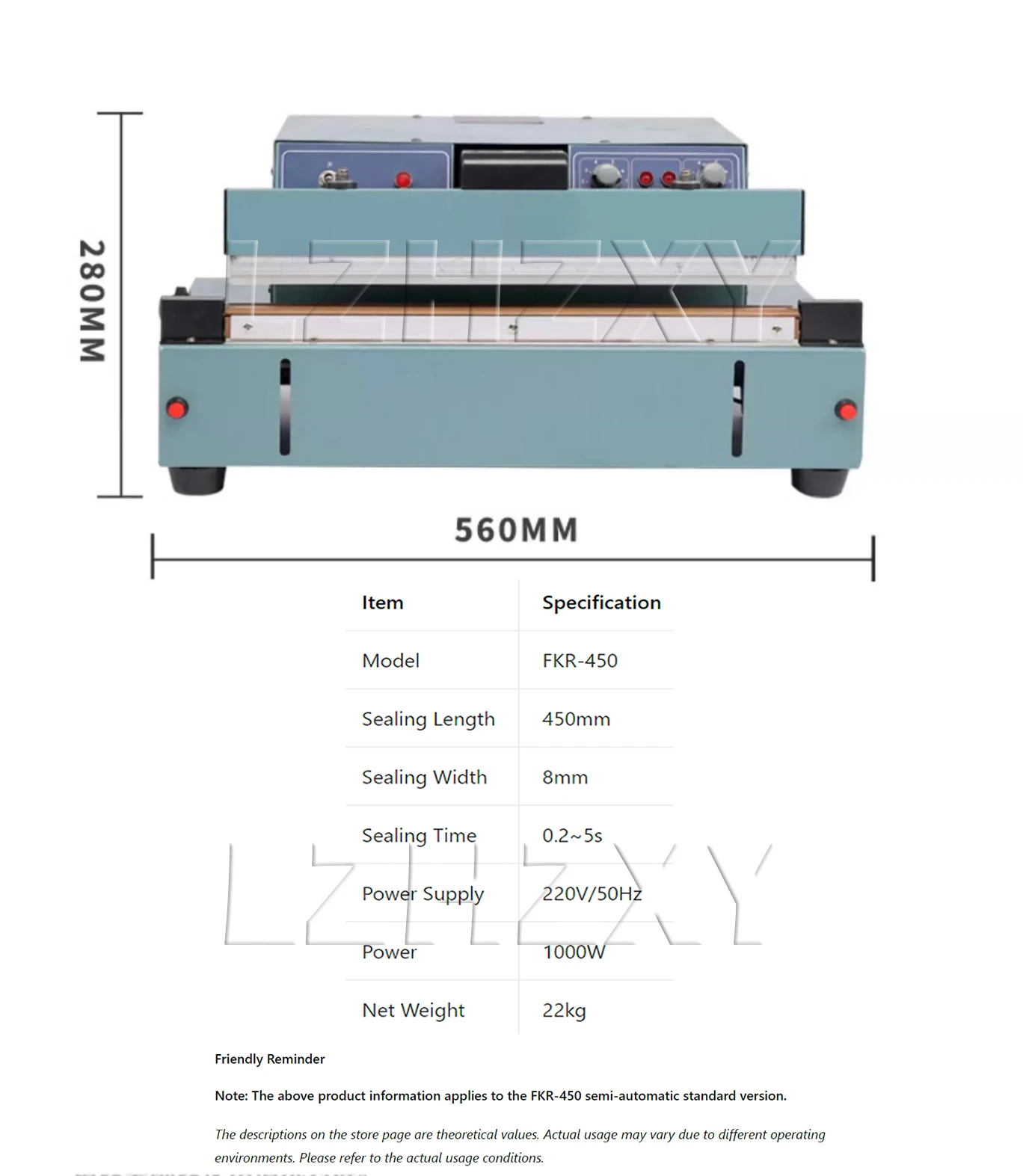 FKR-450 220VDesktop Semi-automatic Heat Sealing Machine 8mm Pedal Sealing Machin