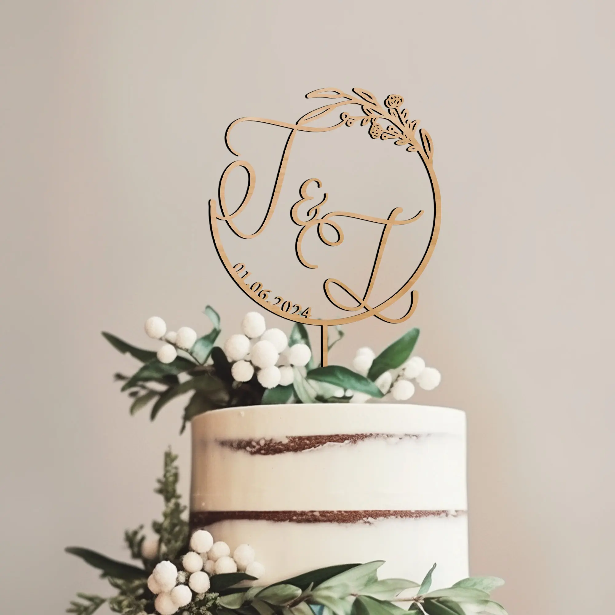 

Custom Initial Wedding Cake Toppers, Rustic Wedding Gold Cake Toppers, Retro Anniversary Gift Wedding Decorations