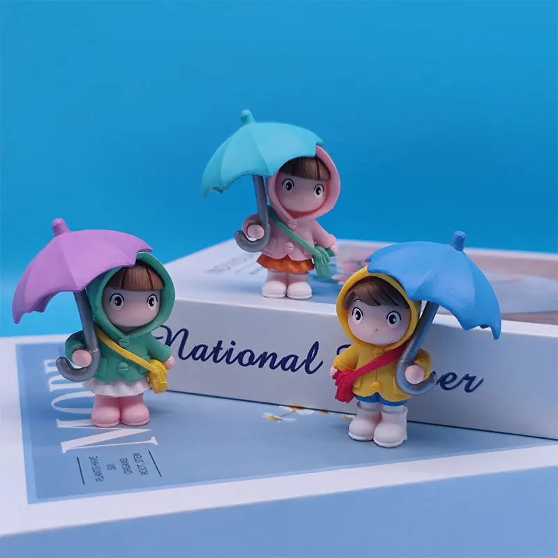 1PCS Cute Umbrella Couple Car Interior Decoration Action Figures Auto Rearview Mirror Dashboard Ornaments for Car Accessories