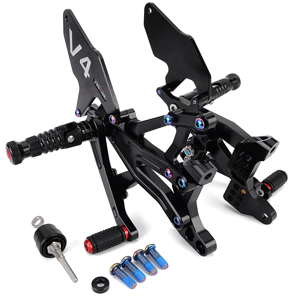 

For Ducati Panigale V4S V4 S 2018 2019 2020 2021 2022 Motorcycle CNC Adjustable Rearsets Rear Set Foot Pegs Pedal Footrest