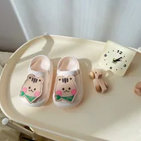 Fashion New Baby Children Home Slippers Cute Cartoon Animals Soft Sole Anti Slip Hole Shoes Boys Girls Kids Outdoor Beach Sandal 6
