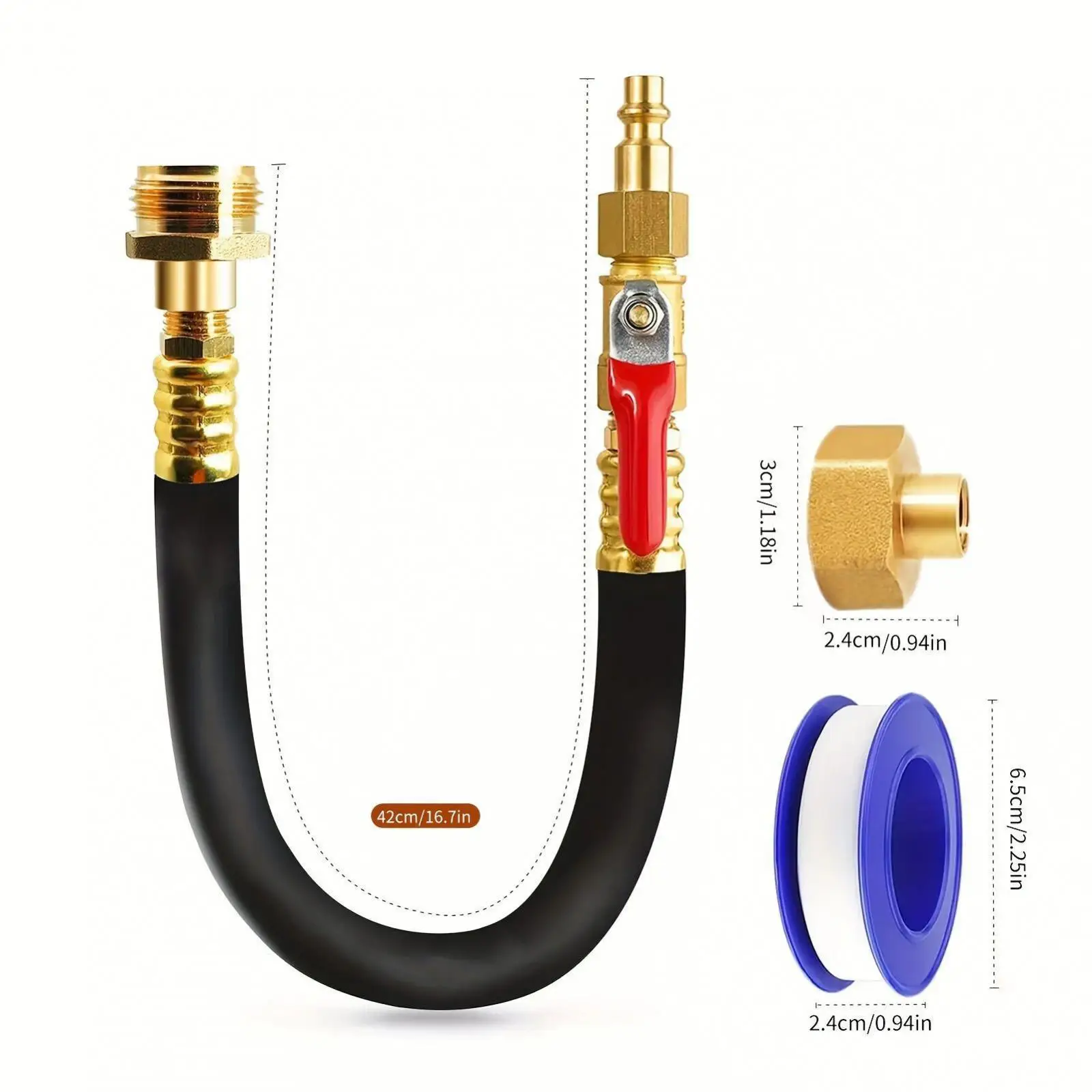 RV Camper Winterizing Kit Sprinkler Winterization Kit Male & Female Quick Connect with Shut Off Valve for Boat RV Camper