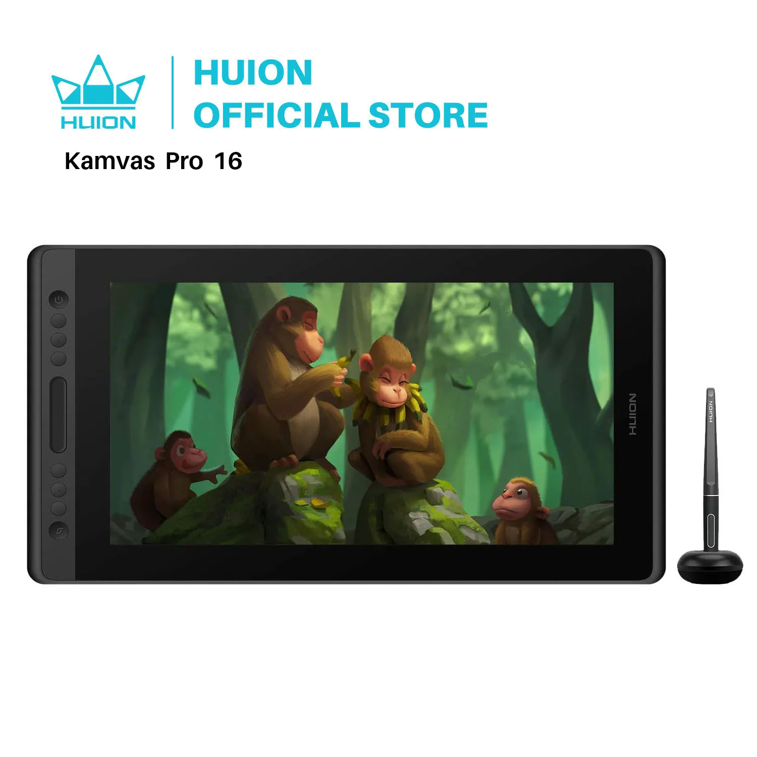 Huion-グラフィックモニターKamvasPro 16,15.6インチの描画画面,描画用 