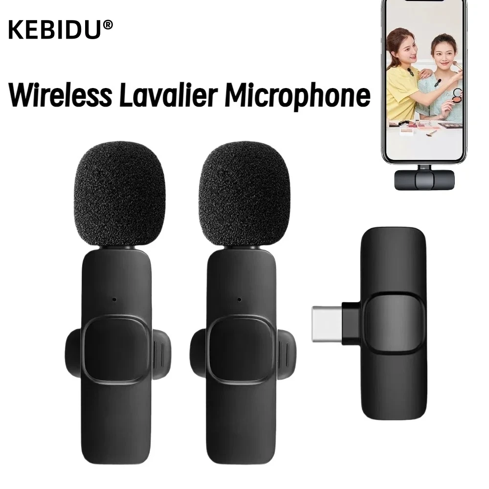 2.4G Wireless Lavalier Microphone Noise Cancelling Audio Video Recording for iPhone/iPad/Android/Xiaomi/Samsung Live Game Mic 1