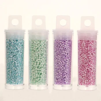 DIY 수제 쥬얼리 제작용 일본 비즈, 유광 유리 루즈 비즈, AB 컬러, 1.5x2mm, 10g, 20g, 30g