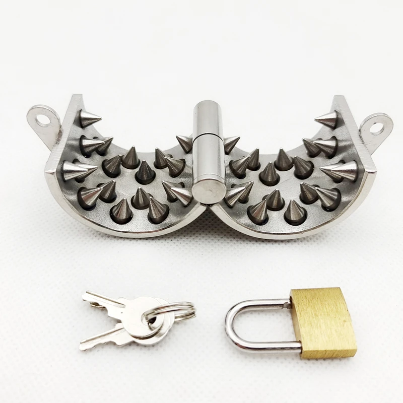 

Upgrade Stainless Steel 4 Rows Teeth Penis Rings,Pendant Scrotum Testicle Cock Bondage,Male Chastity Device,Sex Toys For Men Gay