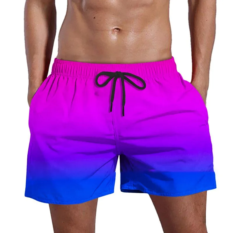 

NEW 2024 hot Men's outdoor shorts Men's casual beach 3D digital printed colorful pattern beach pants
