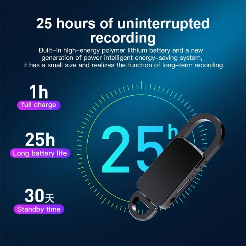 Mini Recorder Keychain Voice Recorder Hidden Dictaphone Device Sound 4-128G Key Chain Digital Small Voice Dictaphone Mp3 Player voice recorder