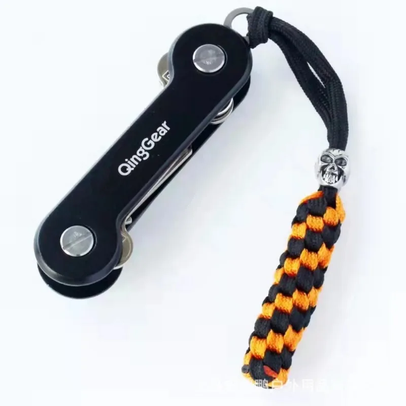 Outdoor Knife Skull Pendant Lanyard Keychain Flashlight Umbrella Rope Handmade Braided Pendant Random Color