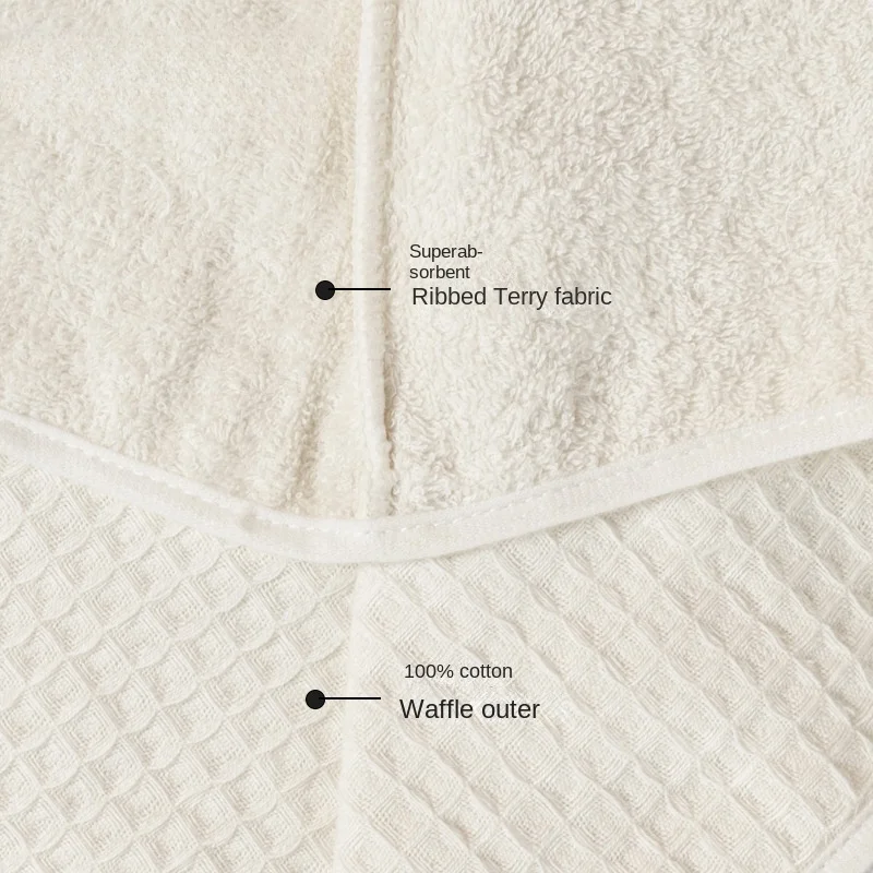 Waffle Thickened Double-layer Pure Cotton Dry Hair Cap Absorbent Bag Turban Wash Hair Wipe Head Towel Shower Cap 3