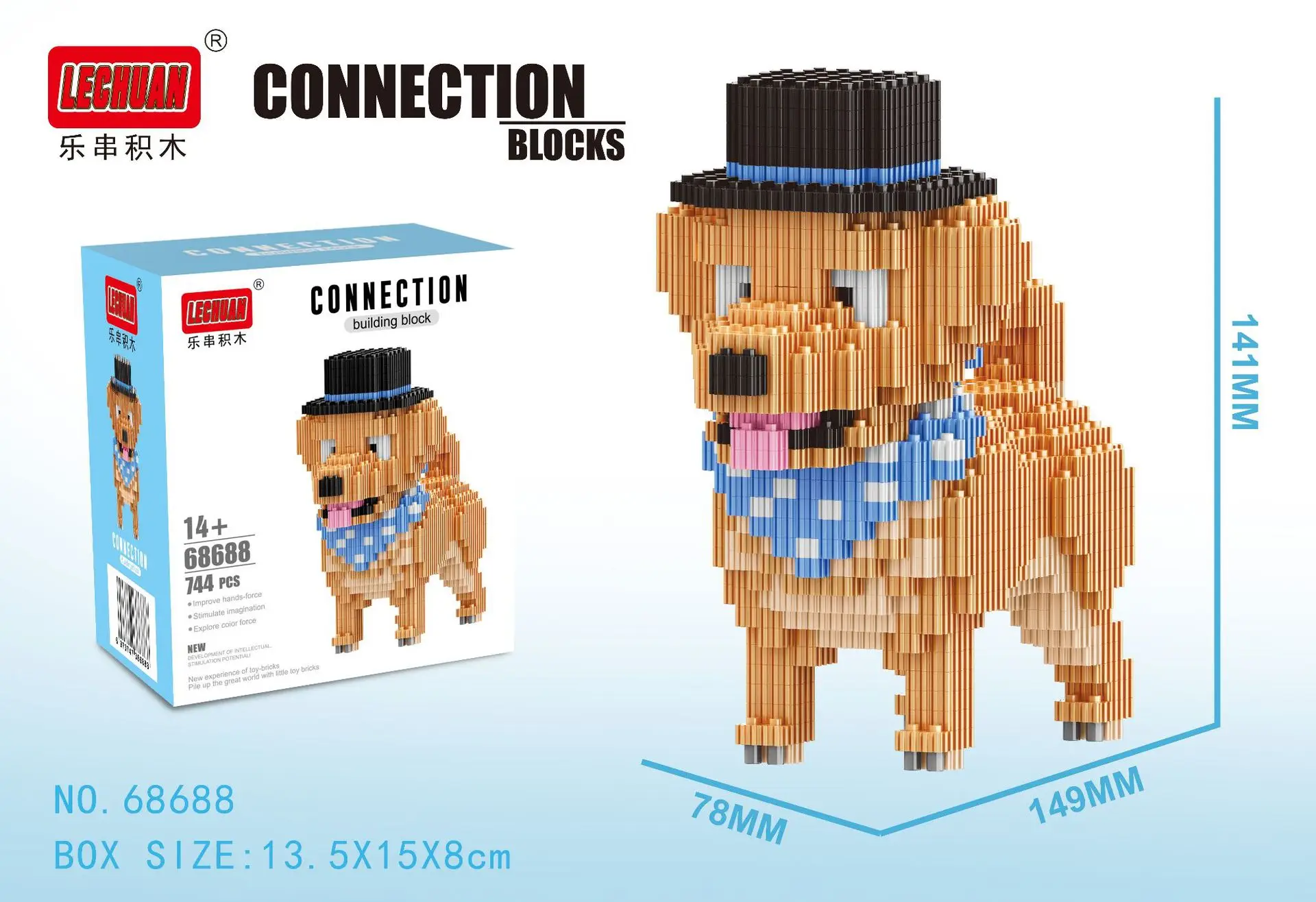 Linkgo Connection Bausteine Kreuzkleid Haustier Katze Hund Zusammengebaut Corgi Bulldog Mini Micro Brick Figuren Kinderspielzeug für Kinder – Detail 21